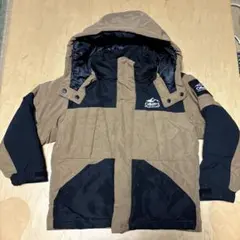 CAMP7 フード付き中綿コート ブラウン・ブラックダウンジャケット