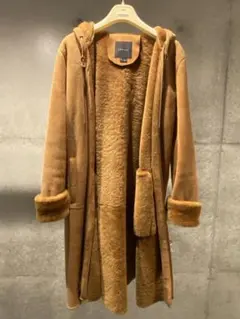 セオリー　theory ムートンコート　キャメル　Sスウェード　羊革シープスキン