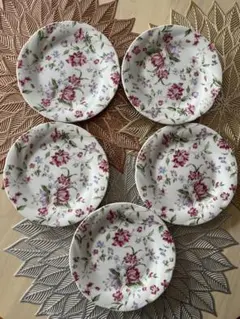 ＊オールドナルミ　パーティセット　花柄小皿5枚セット＊
