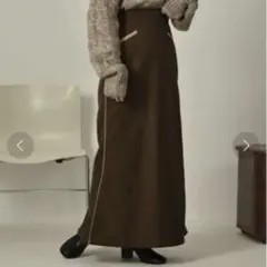 lawgy original 2way piping skirt ブラウンのサムネイル