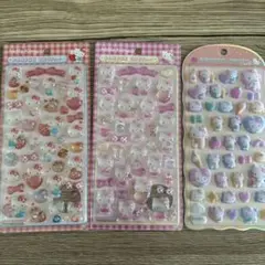 【正規品】ボンボンドロップシール　ハローキティ　コットンパフィ　3個セット
