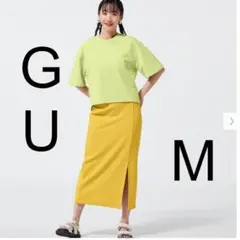 プロフ必読GUカットソーナローミディスカートかわいい♪良品M