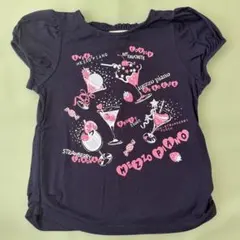 メゾピアノ　１２０　Tシャツ 紺色　ネイビー　アイス　ジュース