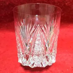 HOYA　クリスタル　最高級　笹の葉　菊繋ぎ紋　底菊　ハンドカット　ロックグラス