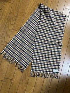 アクアスキュータム　カシミヤ100% チェックマフラー　スコットランド製
