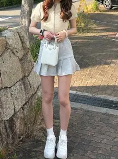 GRL グレイル　ラメニットダブルジップトップス　クロップドニット