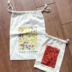 TARA JARMON タラジャーモン　花柄ポーチセット 大小2点　巾着セット