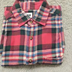 UNIQLO 赤系チェック ネルシャツ S