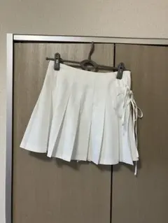 NICE CLAUP プリーツミニスカート ホワイト パンツ付き