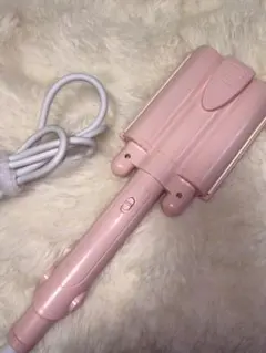 【美品】ピンク セラミック カールアイロン 2連バレル