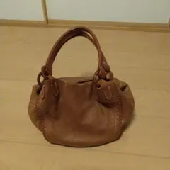 ゲンテン　genten レザーハンドバッグ 編み込み キャメル　トートバッグのサムネイル