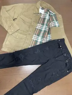 アメリカンイーグル★ジャケット&ダメージスキニー★2着コーデセット★カバーオール