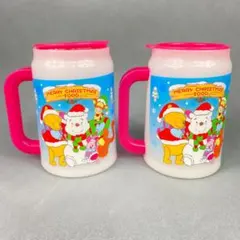 ★ 미사용 東京ディズニーランド クリスマス 곰돌이 푸 蓋付マグカップ ペア