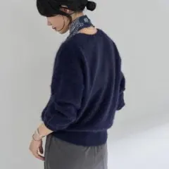 shenery ファーカシミヤクルーネックニットプルオーバー