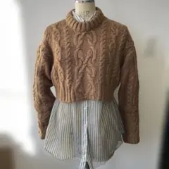 ZARAショート丈ニット　ブラウン