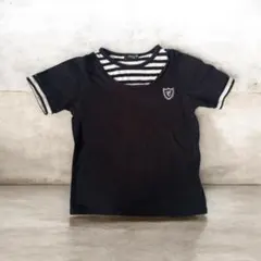【匿名】COMME CA ISM コムサイズム 130A Tシャツ 黒 綿100