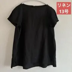 ドゥクラッセ リネン100% ブラウス プルオーバー 黒 13号 大きいサイズのサムネイル