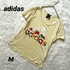 【アディダス】 フラワーグラフィック 半袖Tシャツ 綿100% 花 プリント