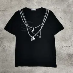 00s archive skull necklace print-T Y2K