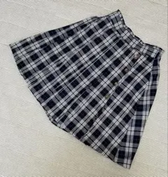 美品axes femme キュロットスカート Mサイズ ネイビーチェックひざ上丈