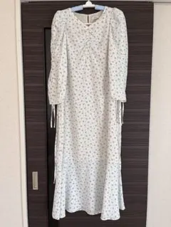 earth フラワープリント ロングワンピース