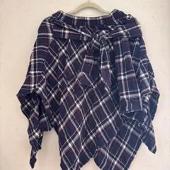 OLIVE des OLIVE 腰巻きシャツ風チェック柄スカパン