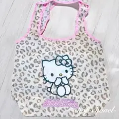 新品☆しまむら ハローキティ ヒョウ柄折りたたみエコバッグ