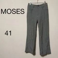 MOSES カジュアルパンツ　チェック柄 裏起毛　ブーツカット