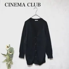 シネマクラブ【美品】長袖レーヨン混カーディガン　ブラック　LL　オフィスのサムネイル