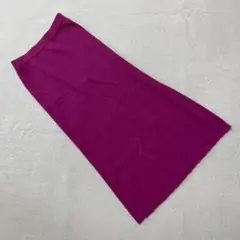 style スカート マキシ丈 リブ編み パープル レーヨン混 シンプル