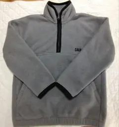 GAP キッズ フリースジャケット グレー M 130cm ハーフジップ ボア