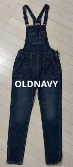 美品　オールドネイビー　デニムサロペット　オーバーオール　細身　濃いブルー