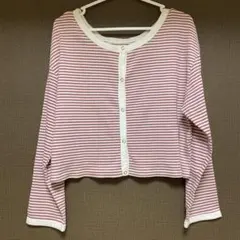 しまむら ボーダー柄 長袖 カーディガン Mサイズ