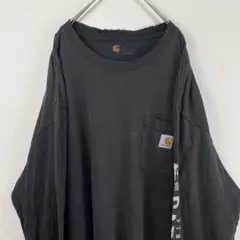 USA古着 carhartt カーハート ポケット ボロ ロンT フェード 黒
