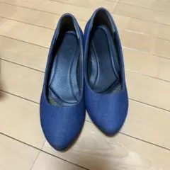 デニム調 パンプス インディゴブルーのサムネイル