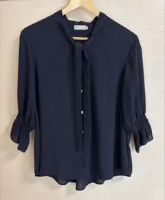 LEPSIM ボウタイ ブラウス　紺色 M