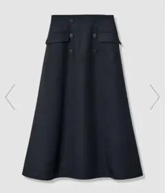 【新品/2025AW現行】ANAYI フロントボタンAラインスカート ネイビー