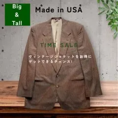 米国製BIG & TALL チェック柄 テーラードジャケット