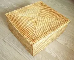 【再値下げ】天然素材 籠／籐／ラタン レクタングルバスケット