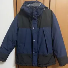 coen フード付きダウンコート S ネイビー/ブラック