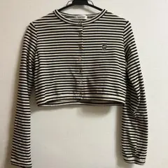 TINA：JOJUN エンブレム付き ボーダーカーディガン