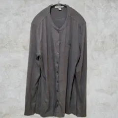 希少​✨US古着【L】カーディガン 長袖 シンプル 通勤　グレー　上質コットン