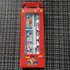 【レトロ】　ディズニー　ミッキーマウス　文具　シャーペン　セット