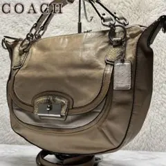 美品】COACH コーチ ワンショルダーバッグ 13412 グレージュ - メルカリ
