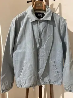 【希少モデル】STUSSY☆エンボス加工ロゴ入りコーチジャケットデニムジャケット