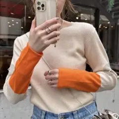 チャオパニックティピー　長袖切り替えニット　冬服