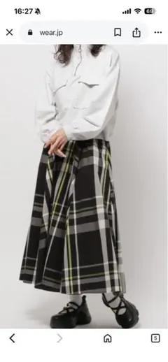 niko and... アソート柄 タックスカート　ブラックチェック