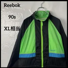 フルジップナイロンジャケット　Reebokリーボック　マルチカラー　90s古着