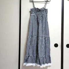 ギンガムチェックキャミワンピース
