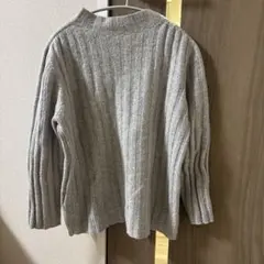 Myplanning ニット　美品　グレー ケーブル編み 長袖ニットセーター